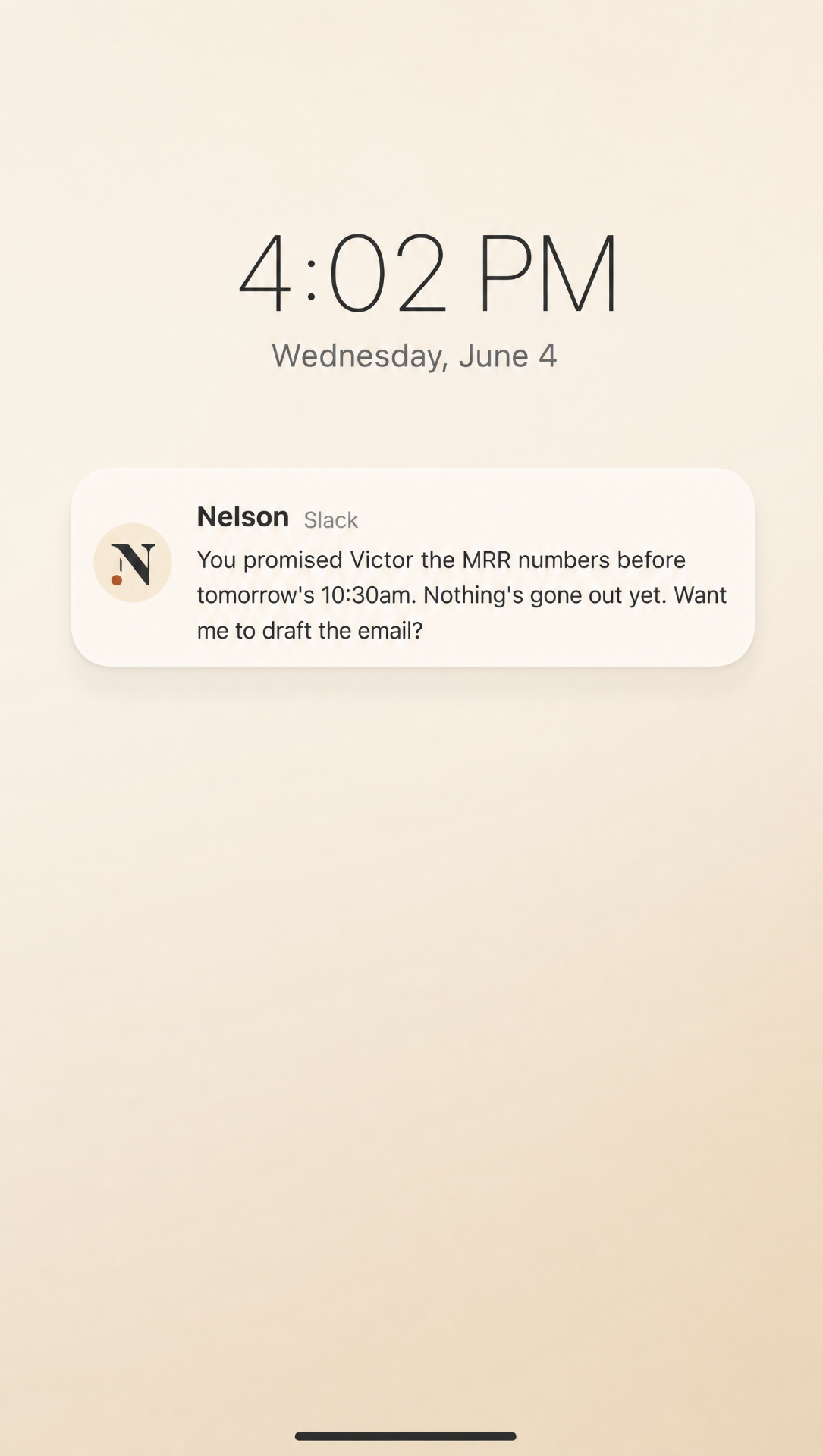 Nelson nudge on lock screen